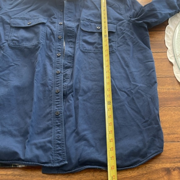 VINTAGE LL Bean Jacket Mens XL Tall Blue Canvas Chore Field Coat Plaid Lined - Picture 6 of 13
